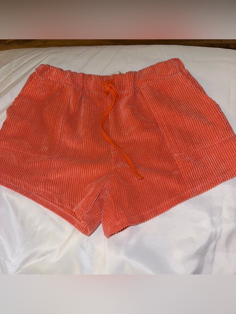 0021 BDG Orange Corduroy High Waisted Shorts -Size S